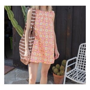 HAMMIES Santa Barbara - Mod Dress Yellow Poppy Smock Size Medium NWT